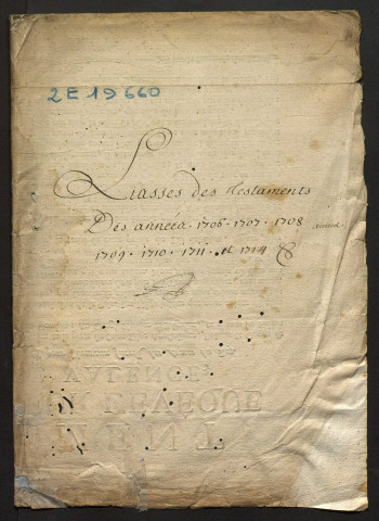 Testaments (1706-1714).