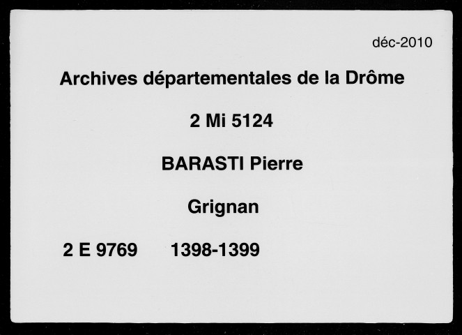 9 novembre 1398-27 novembre 1399