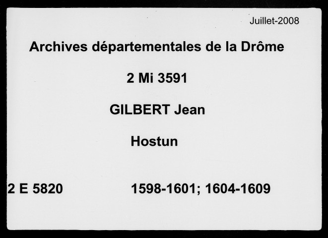 20 avril 1598-26 décembre 1609