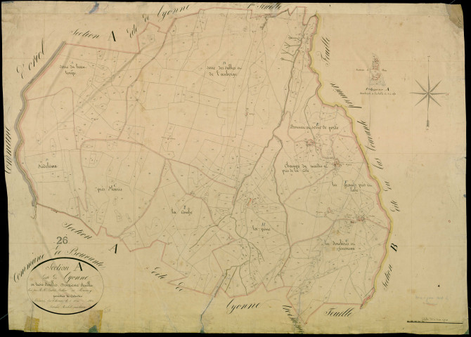 Section A2, Lyonne. Hameau de Peine (agrandissement).