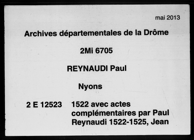 Notes brèves (4 février 1522-10 novembre 1523).