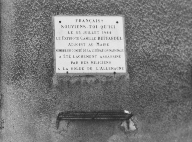 58. Brigade de Die. Nature de la commémoration : stèle. Lieu : Die, rue Jean Jaurès. Nombre de victimes, fusillées : 1. Date : 23 juillet 1944.