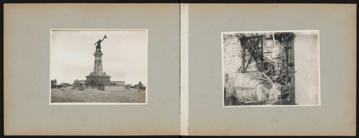 Soldats devant le monument de Valmy. Tombes.