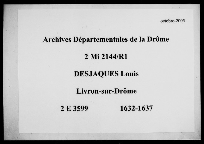 28 juillet 1632-29 avril 1637