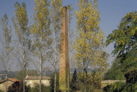 Saint-Barthélemy-de-Vals.- Cheminée d'usine.