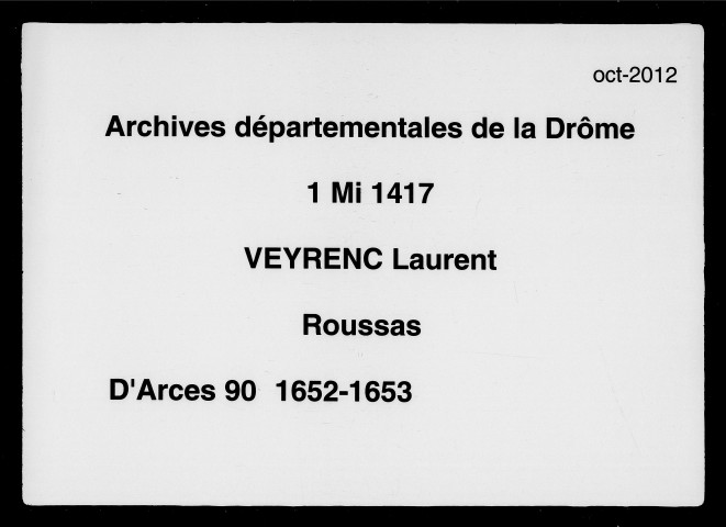 Répertoire alphabétique des prénoms des parties (1652-1653).