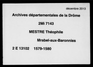 Notes étendues (21 avril 1579-11 février 1580).