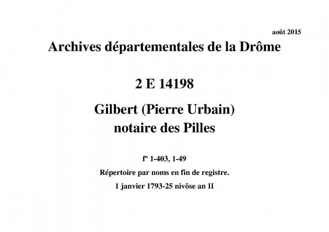 1 janvier 1793-25 nivôse an II