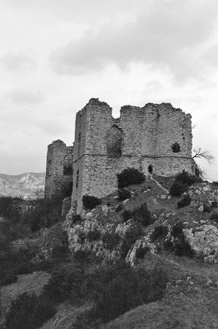 Soyans.- Vue générale sud du château.