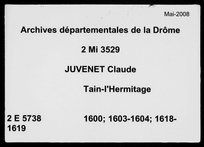 4 mars 1600-15 avril 1619