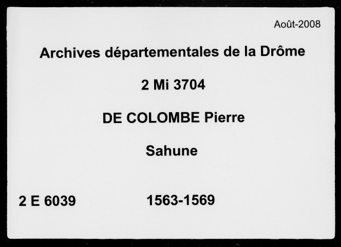 28 octobre 1563-décembre 1564