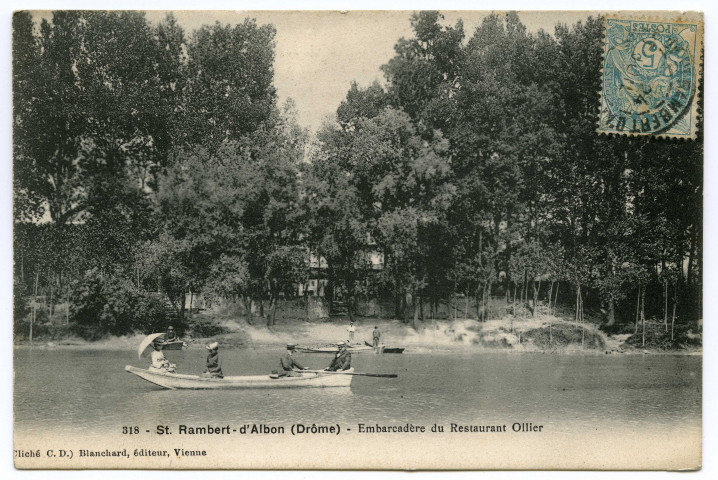 L'embarcadère du restaurant Ollier sur le Rhône.