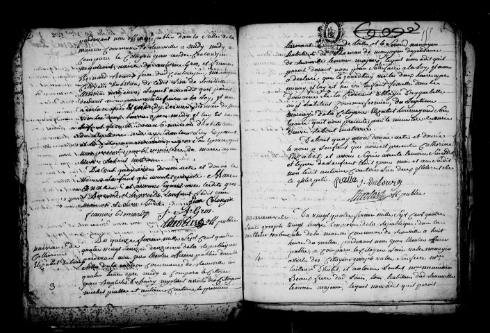 Naissances, mariages, décès (1793-an X).