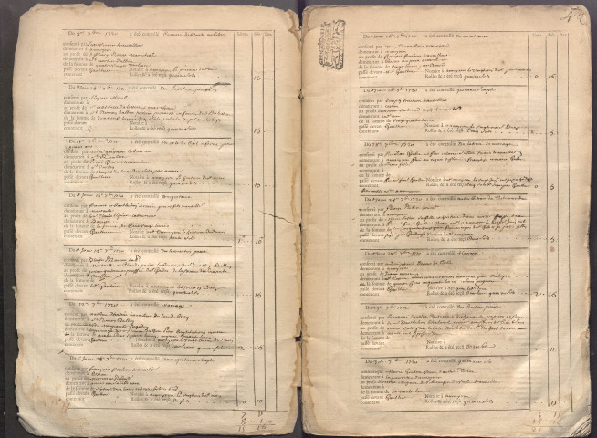 8 juillet 1720-29 septembre1725