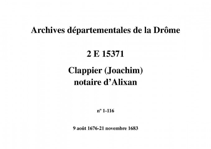 9 août 1676-21 novembre 1683