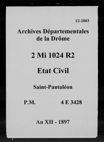 Publications de mariages (an X-1889).