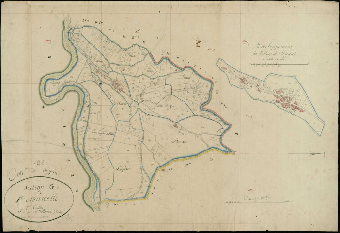 Section G2, Saint-Marcel. Village (parcelles n° 391-467) (agrandissement).