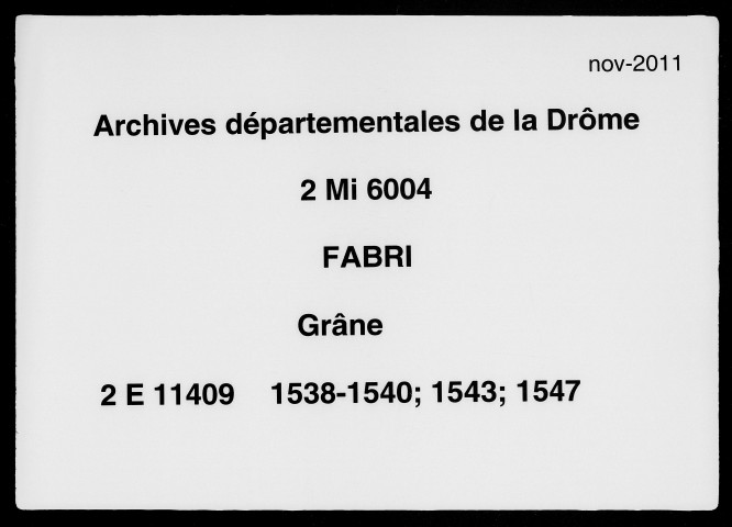 26 septembre 1538-22 décembre 1547