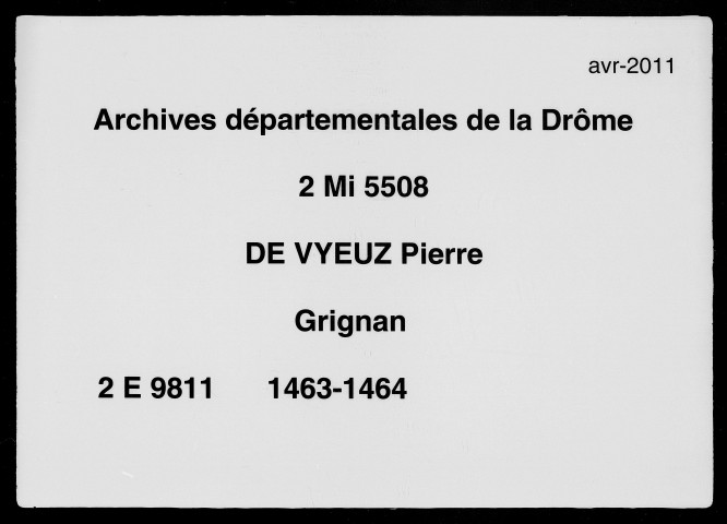 2 avril 1463-28 février 1464
