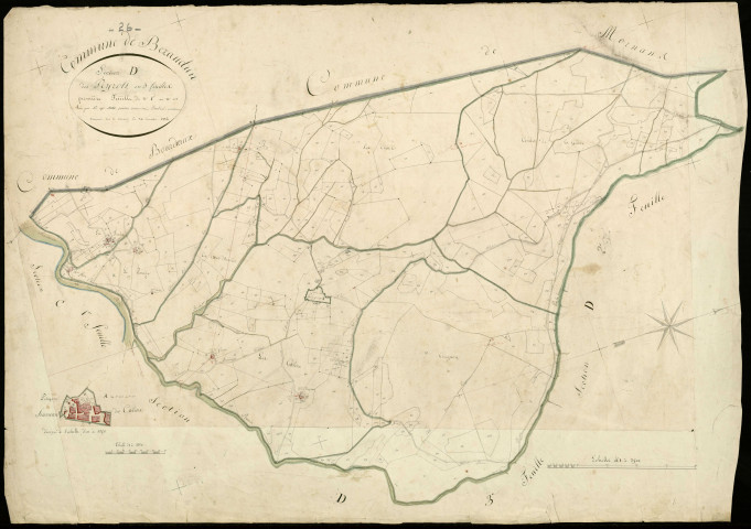 Section D1, les Peyrots. Hameau des Colins (agrandissement).