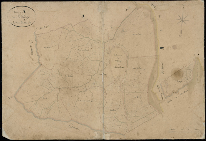 Section A2, Village (le). Village (agrandissement sur A3).