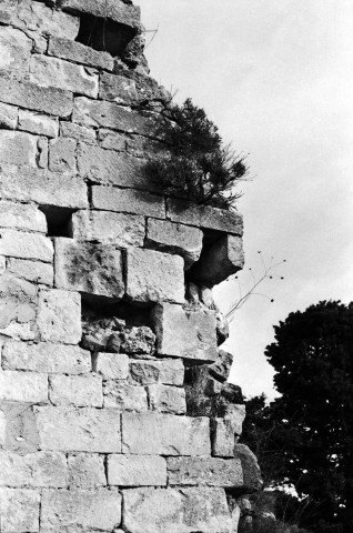 Allan. - Détail des dégradations de la chapelle Barbara, avant la restauration de 1976.