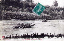 Tournoi de joutes sur le Rhône.