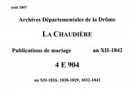 Publications de mariages (an XII-1842).