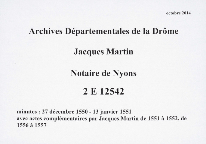 27 décembre 1550-6 décembre 1551