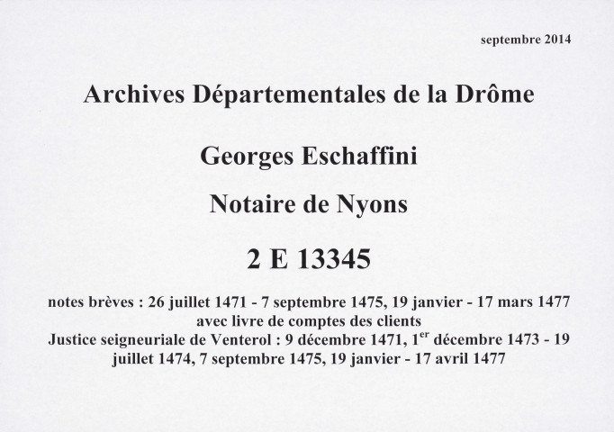 Notes brèves avec livre de comptes des clients (26 juillet 1471-17 avril 1477).
