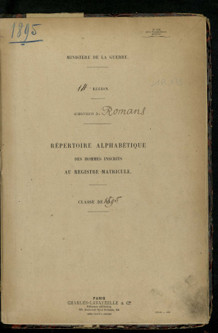 Table alphabétique.