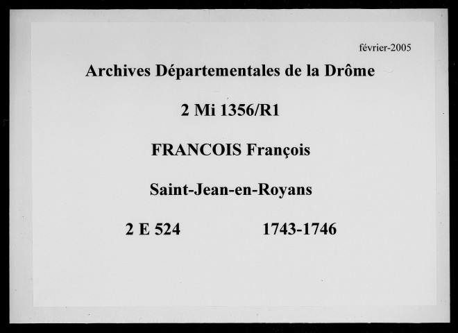 13 janvier 1743-3 janvier 1746