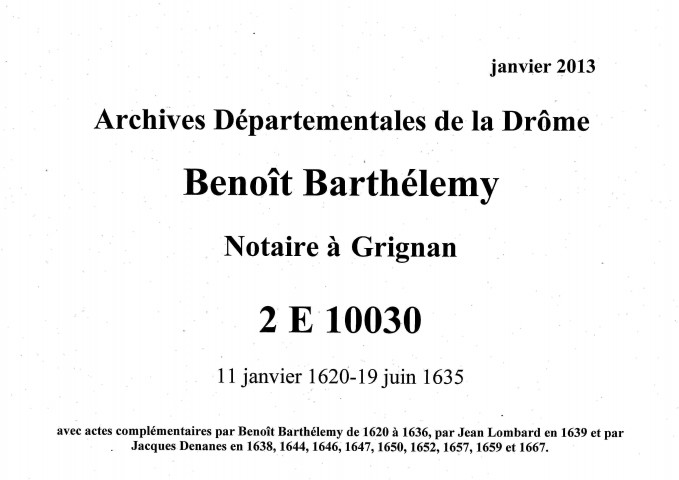11 janvier 1620