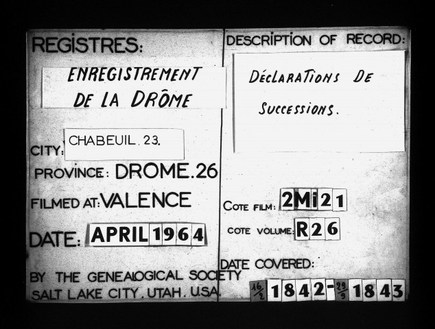 15 février 1842 - 28 septembre 1843