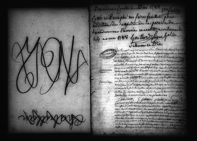 Déclarations de naissances, mariages, décès (1788).