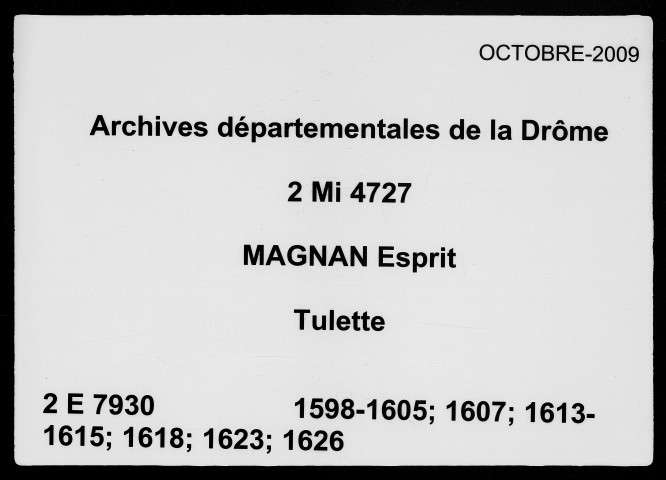 2 janvier 1598-3 avril 1626