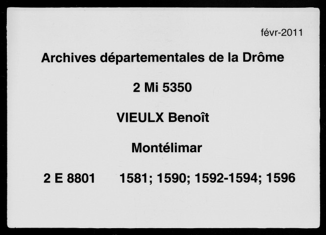 11 octobre 1581-12 février 1596