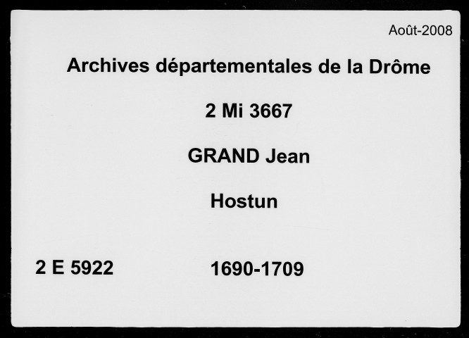 Testaments (3 janvier 1690-8 avril 1709).