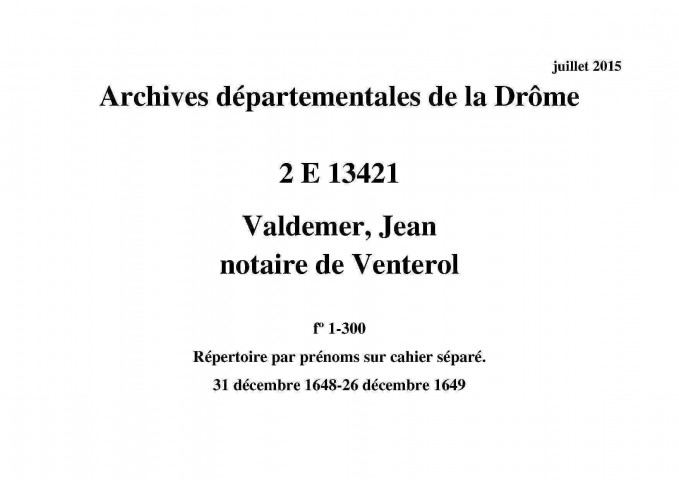 31 décembre 1648-26 décembre 1649