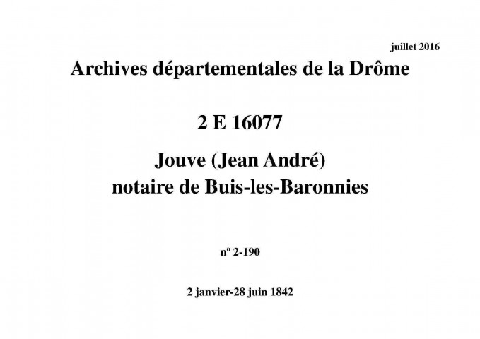 2 janvier-28 juin 1842
