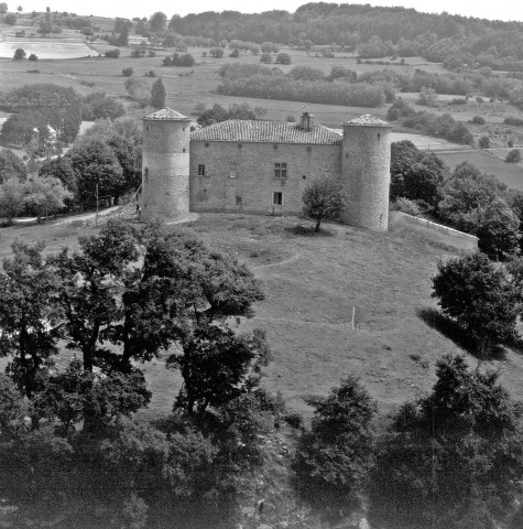 Vue aérienne du château.