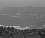 Vue aérienne du col de la Bataille (alt. 1315 m.).