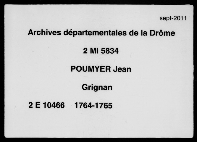 16 avril 1764-15 avril 1765