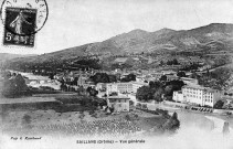 Saillans.- Vue générale du village et de la Drôme.