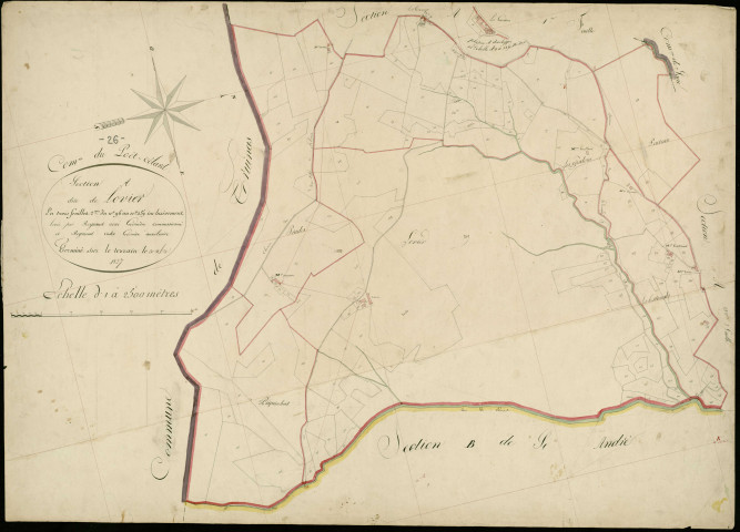 Section A2, Lovier. Gardons (hameau des) (agrandissement).