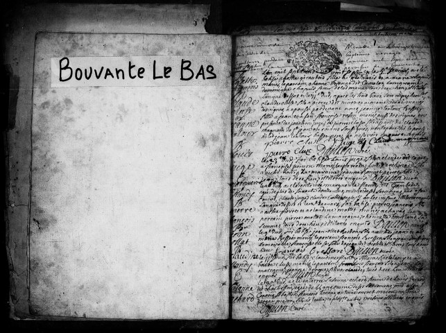 Paroisse de Bouvante-le-Bas. - Baptêmes, mariages, sépultures (1727-1792).