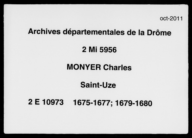 2 janvier 1675-7 juillet 1680