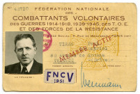 Carte de combattant volontaire.