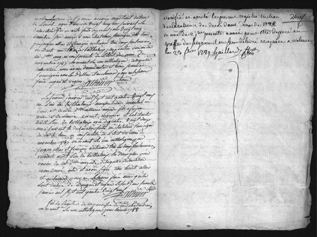 Religon protestante. - Déclarations de naissances, mariages, décès (1788-1789).