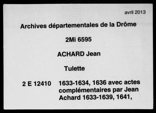 7 janvier 1633-10 mars 1634